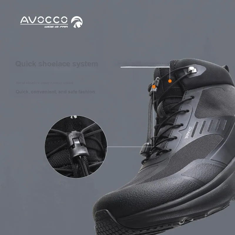 AVOCCO Life Cushioned Waterproof And Breathable Mid Top Outdoor Shoes Men's Black-7