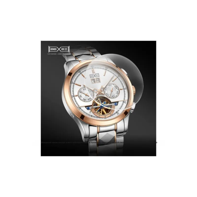 BEXEI Casual Watch Automatic Mechanical Movement Stainless Steel Watchband Watch Men's Watches Black Dial-12