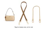 Coach Milk Tea 1.1cm Width Plain Weave Gold Buckle Underarm 65cm+Free Decorative Chain 40cm