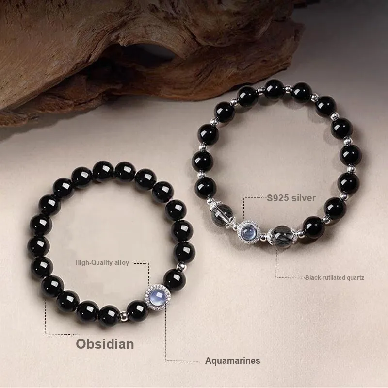 Ostantin Obsidian Bracelets Unisex-1