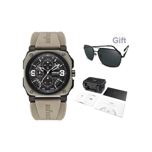 INFANTRY Navigator Watch Кварцевый механизм Силиконовый ремешок Часы Мужские Черный циферблат