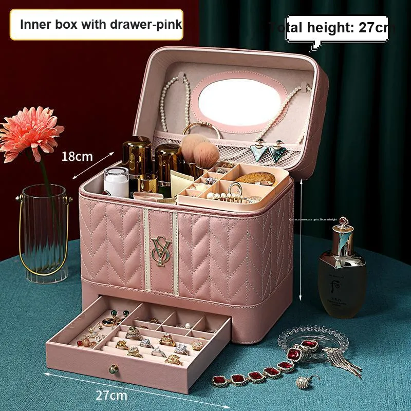 MUYAXUAN Storage Large Capacity Portable Makeup Case Tubas Makeup Bag-1