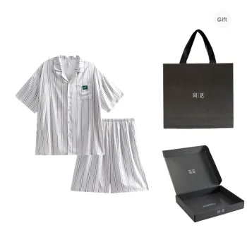 Same Language Pajama Gift Boxes Men's Light Purple Gray
