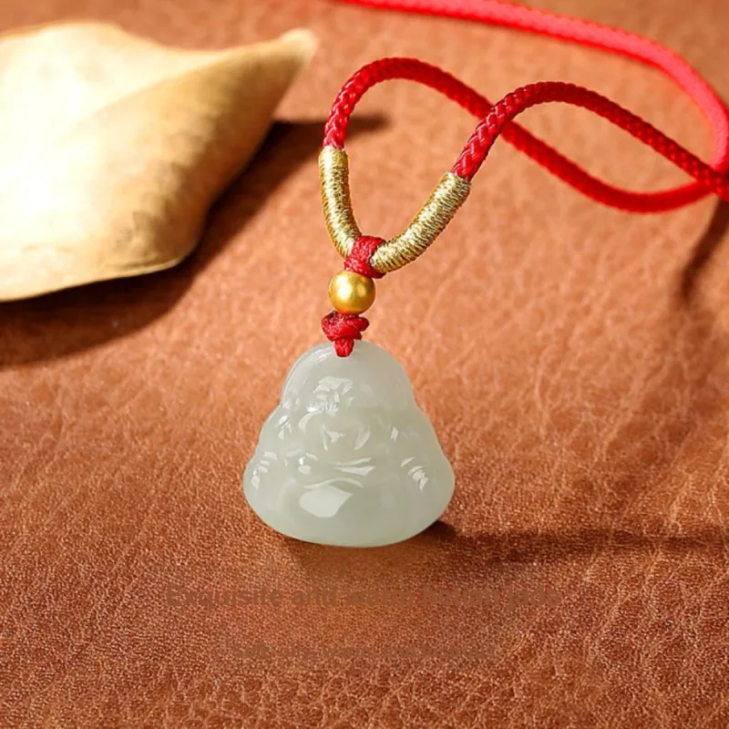 CHOW TAI KING Hetian Jade Necklaces White Jade/Pale Greenish White Jade Unisex-4