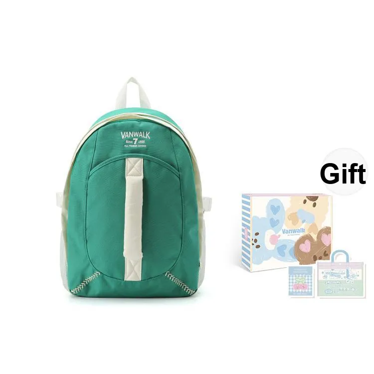 VANWALK Polyester Backpack Tubas Unisex Vintage White/Baseball Red/Vintage Green-14
