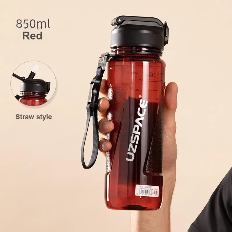 UZSPACE Outdoor Water Equipment Outdoor Water Bottle 850 1000ml Sports Fitness Tritan Material PP-15