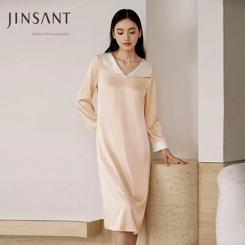 JINSANT Nightgown Women's Gold Pink-1