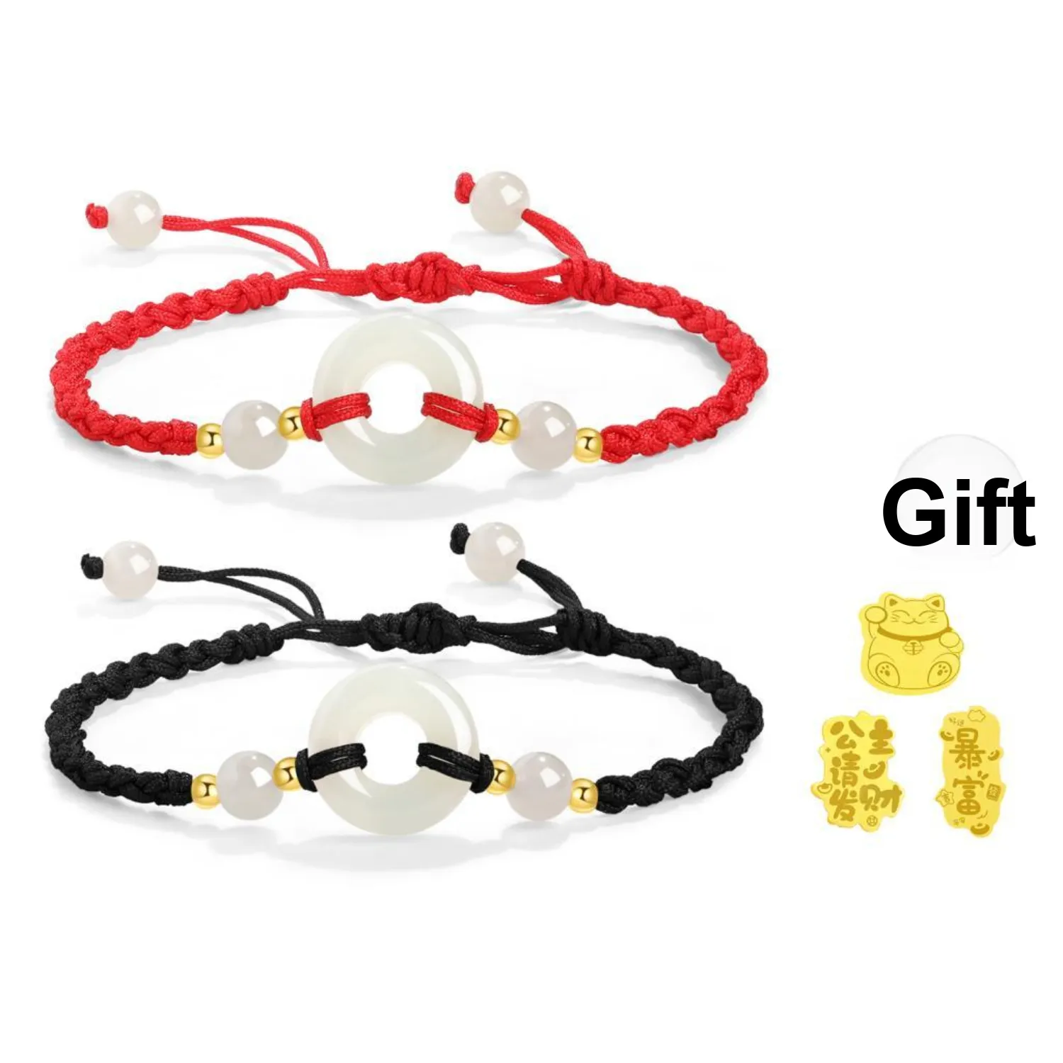 Lao Feng Xiang Hetian Jade Bracelets White Jade/Pale Greenish White Jade Unisex