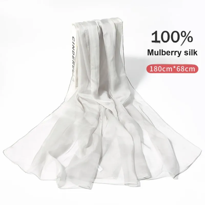 Shanghai Story 100% Mulberry Silk Silk Scarves Women's Dusty Pink Gradient Gift Box Set-23