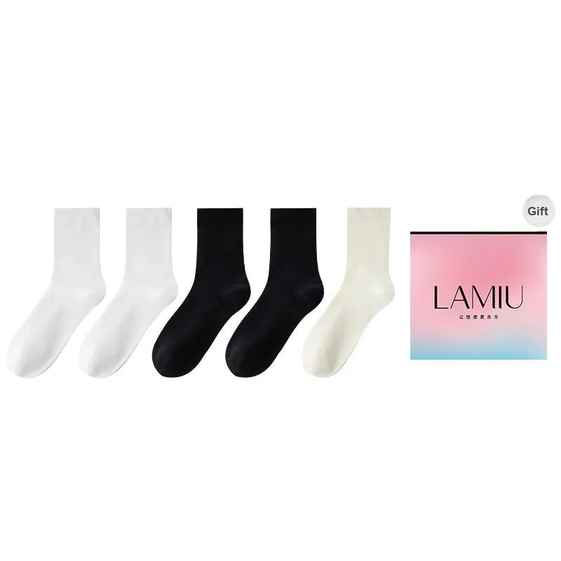 Lan Miao Mid Calf Socks Women's Shopping Bag 5 Pack-20