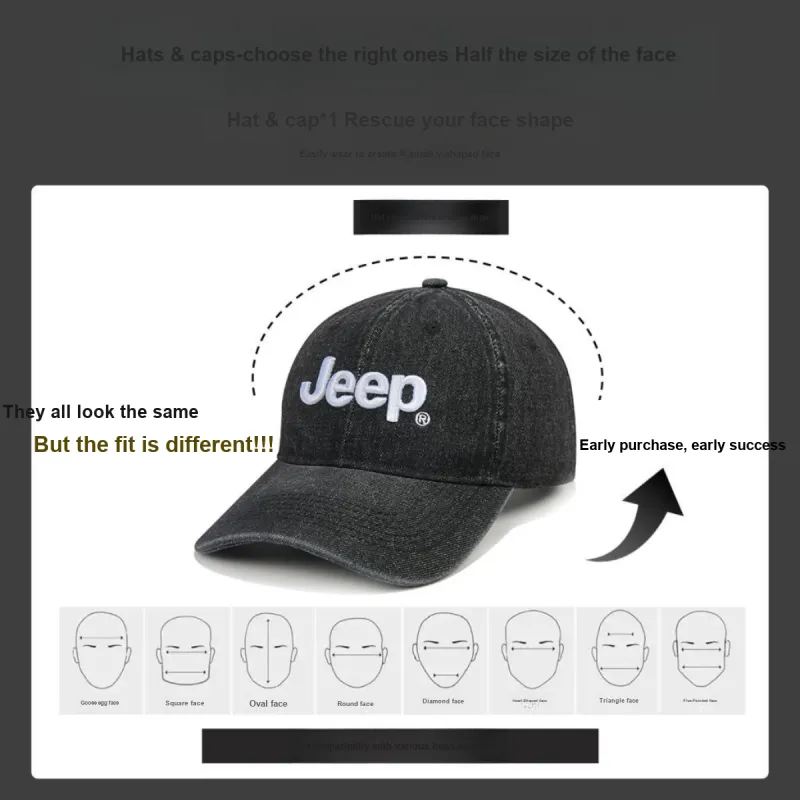 Jeep Cotton Baseball Caps Unisex-2