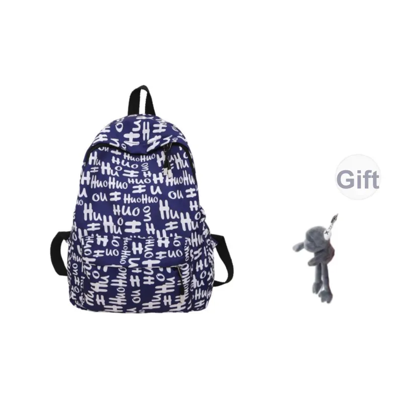 NANXIAOXIANG Nylon Backpack Unisex Black Capital/Blue Capital/Red Capital/Multicolor Capital-5