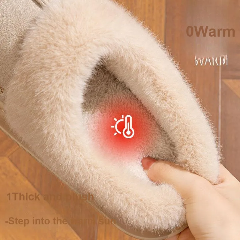 Yu Pu Cotton Slipper Fall And Winter Indoor Quiet Plush Warm Platform Slip Resistant Padded Shoes For Students-2