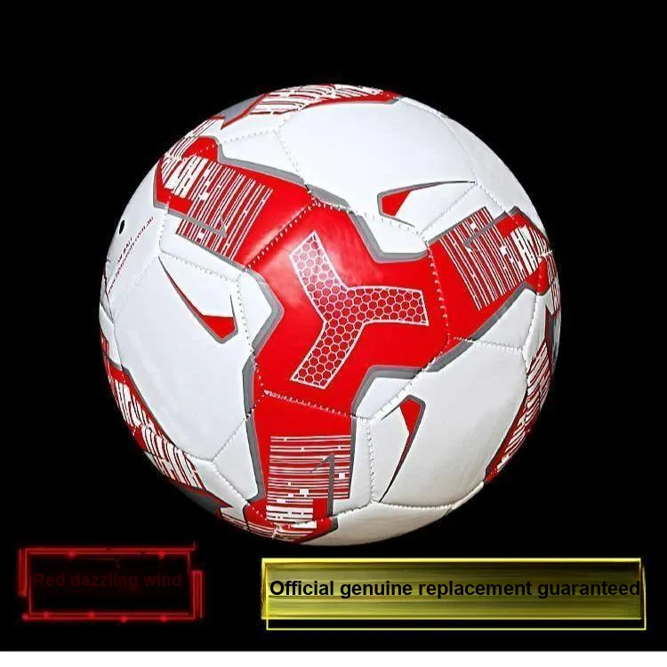 FEIERDUN Size 5 Soccer PU Machine Stitched Soccer Ball Unisex Red-2