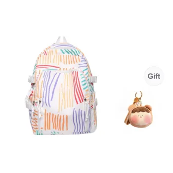 URBAN FOREST Nylon Backpack Unisex Ivory/Light Yellow/Pink