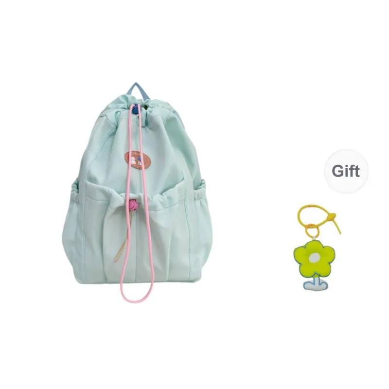 URBAN FOREST Nylon Backpack Unisex Ecru/Black/Yellow/Light Green/Pink-13