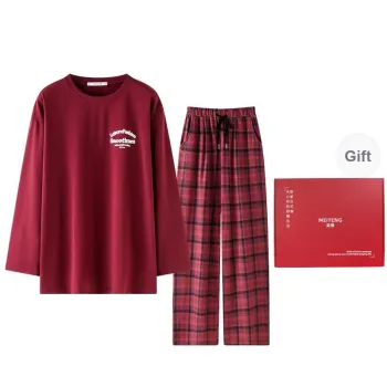 MEITENG Pajama Set Spring And Fall Season Women's Red