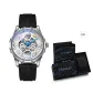 Black Silicone Strap Silver Case Blue Needle