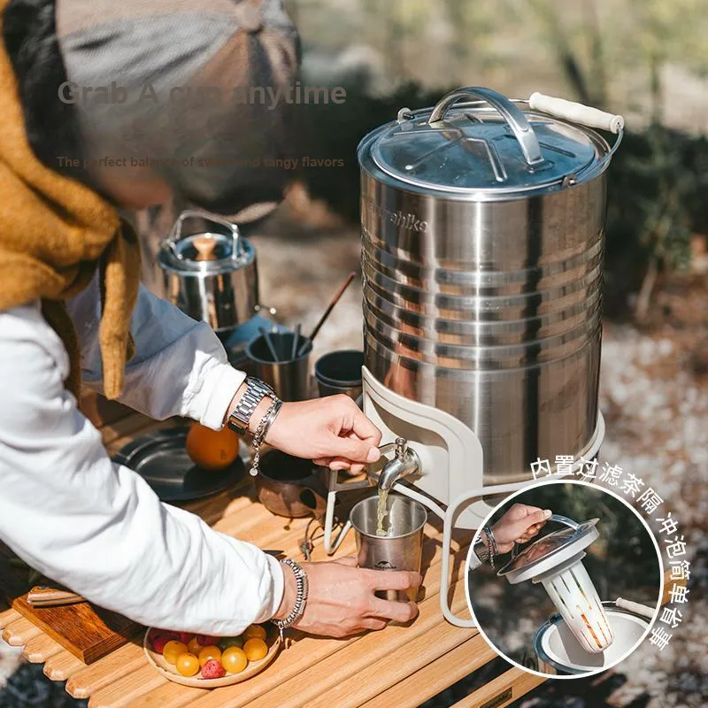 NATUREHIKE Outdoor Water Equipment Water Buckets 10L Camping Stainless Steel-2