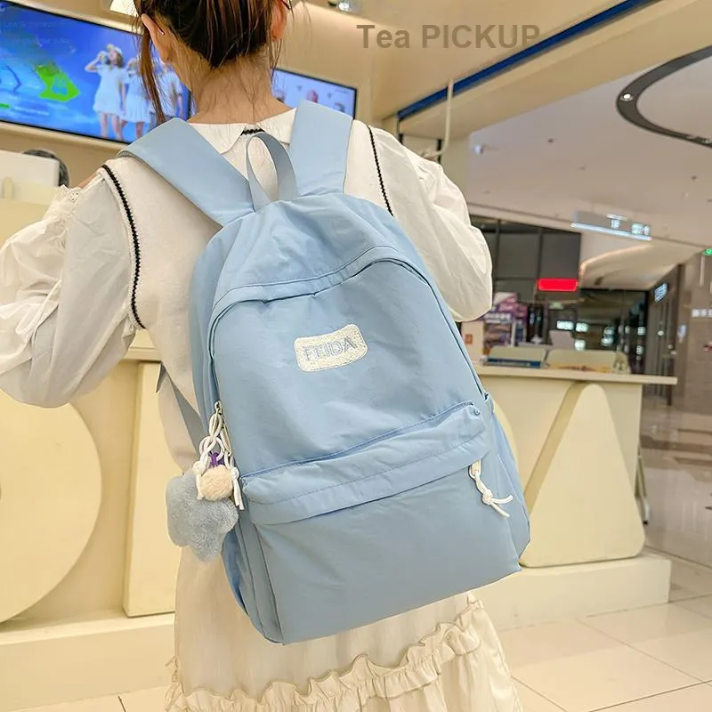 GOBLIN SHARKS 1759 Nylon Backpack Regular Unisex White/Black/Pink/Blue/Yellow-18