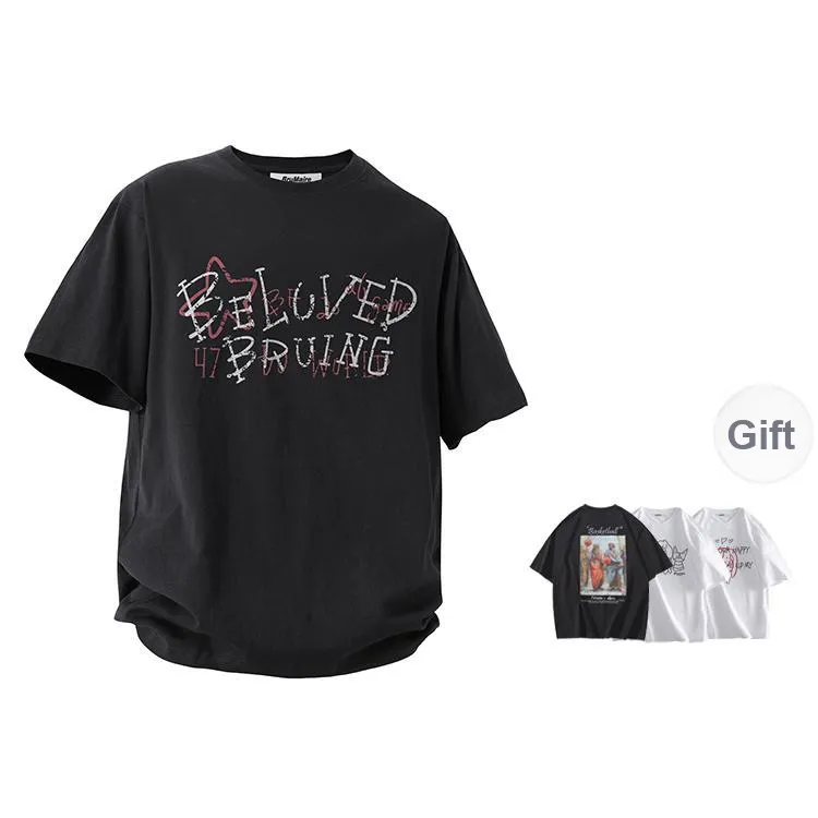 BRUMAIRE T Shirt Unisex Apricot Comes With Random Print Short Sleeved Top-2