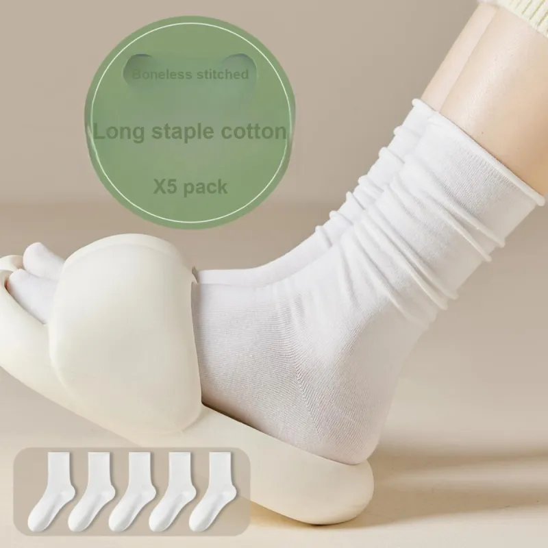 MIIOW Mid Calf Socks Women's 5 Pack-13
