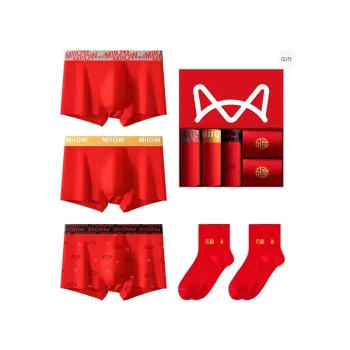 MIIOW Underwear Gift Box Men's 3 Pack+2 Pack Socks