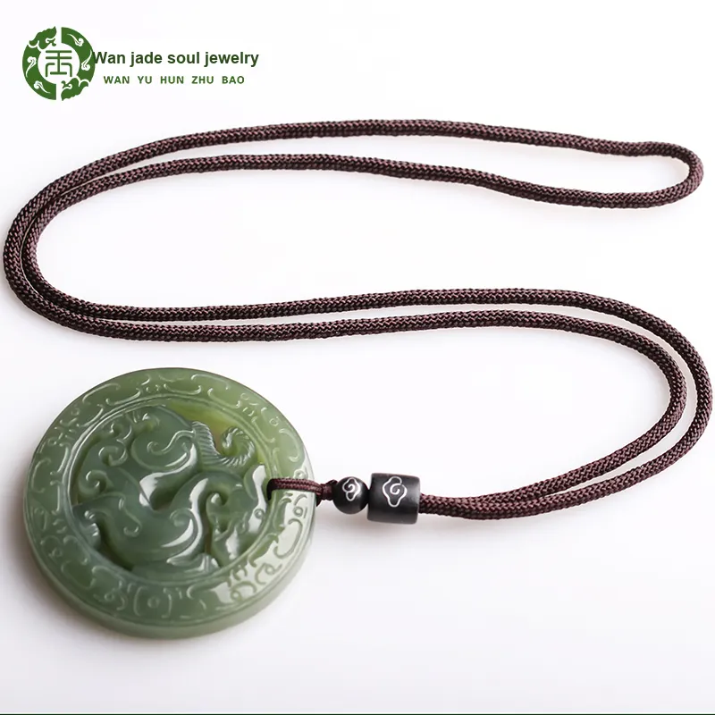 WANYUHUN Pendants Green Jade Unisex-6