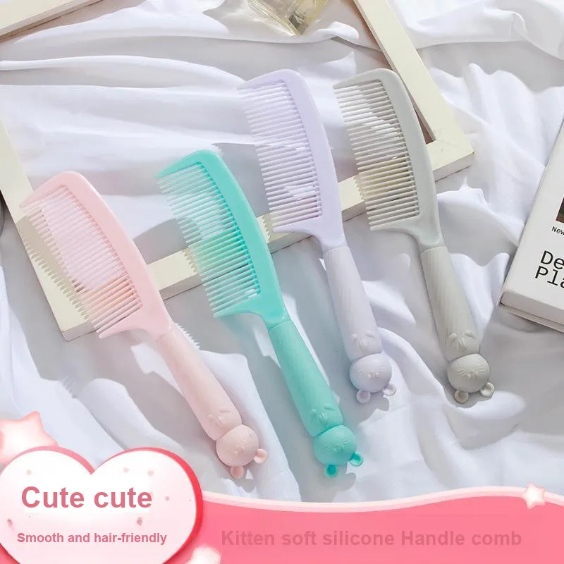 JINGLINGLONG Cartoon Comb For Kids Portable Styling Comb Plastic Hair Straightening Brush With Round Teeth Hair Styling-1