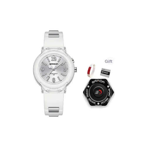 Sanda Trendy Cool Elementary School Watch Кварцевый механизм TPU Ремешок Часы Унисекс Черный Циферблат