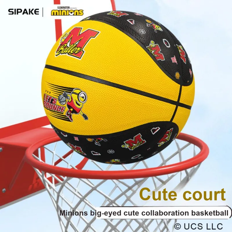 SIPAKESPORT PU Basketball Yellow Black Size 7 Training Unisex-7