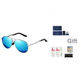 Gunmetal Silver Frame with Ice Blue Lens