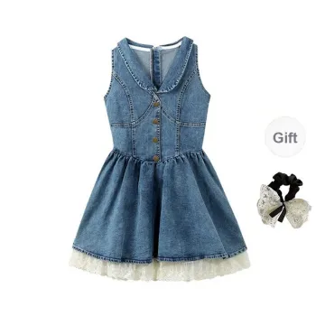 PAVEA Sleeveless Dress Women's Blue+Hair Tie Comes With