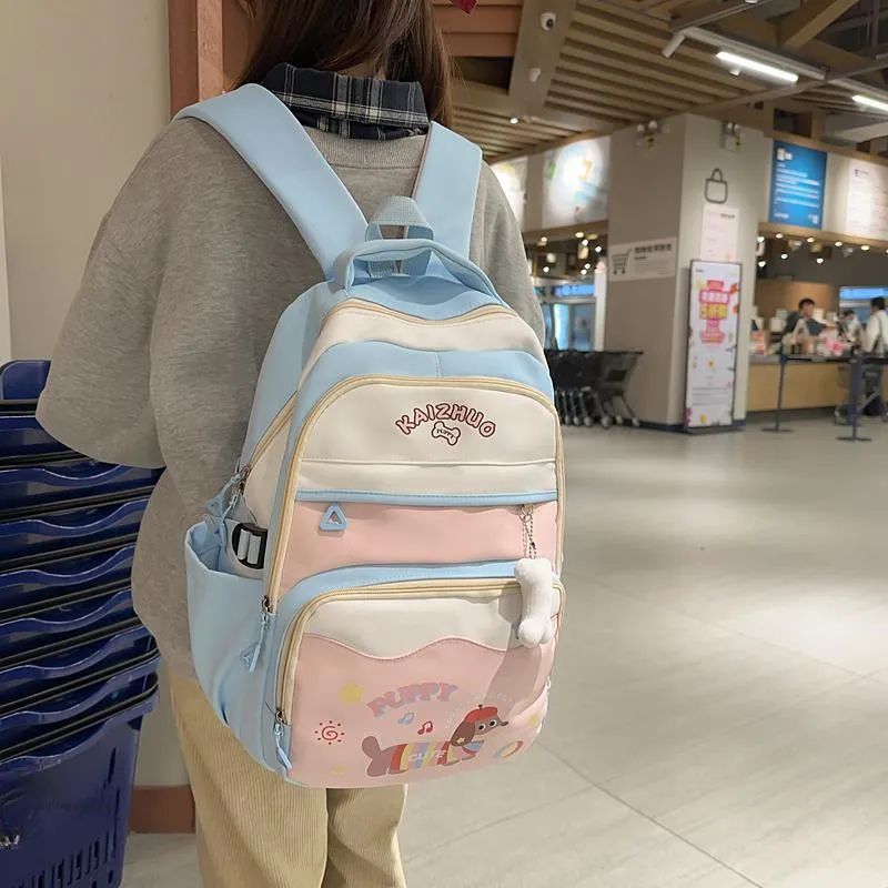 Alcohol Dragon Nylon Backpack Women's Multicolor-17