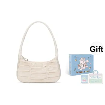 VANWALK Seaside Diary Series Polyester Baguette Bag Shoulder Bag, Hobo Bag, Handbag Regular Women's Beige