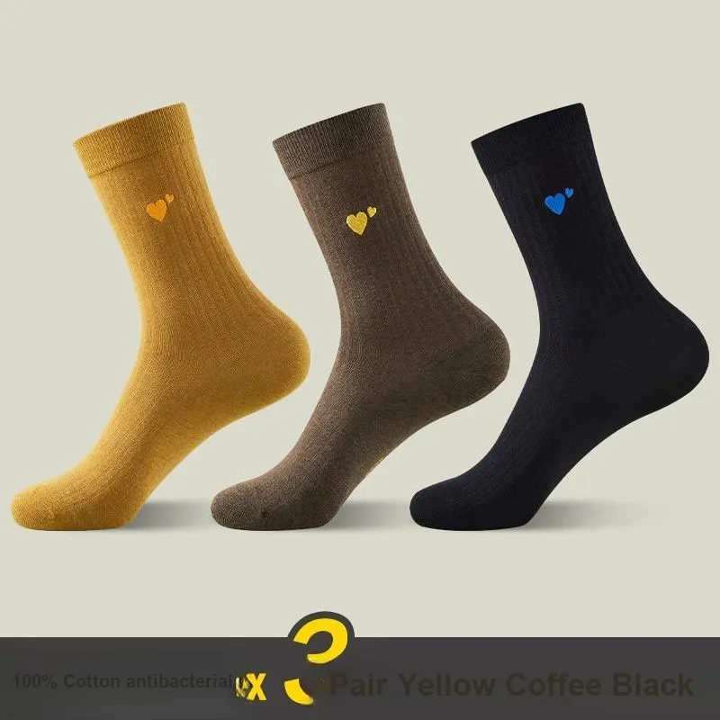 H YXIANG Mid Calf Socks Unisex 3 Pack-5