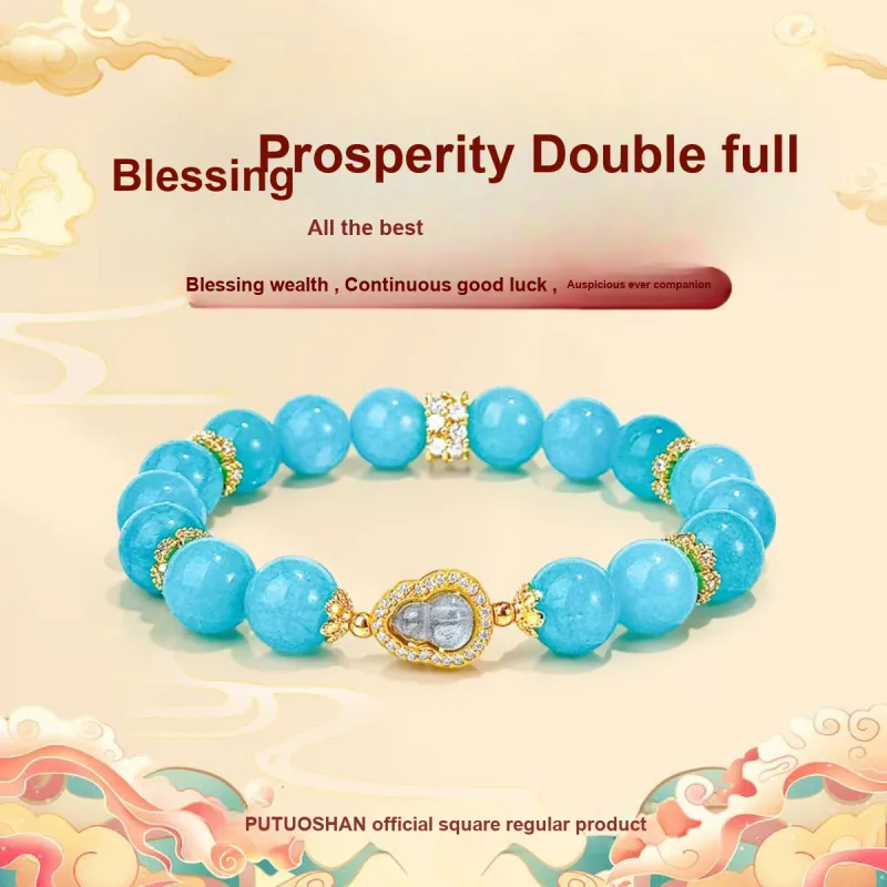 PUTUOSHANWENCHUANG Chalcedony Bracelets Unisex-1