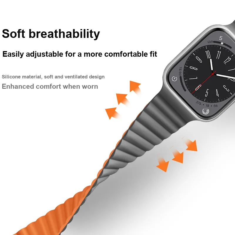 ZHISHENG Apple Compatibility Watch Band 42/44/45/42/44/45 All Silicone Material-8