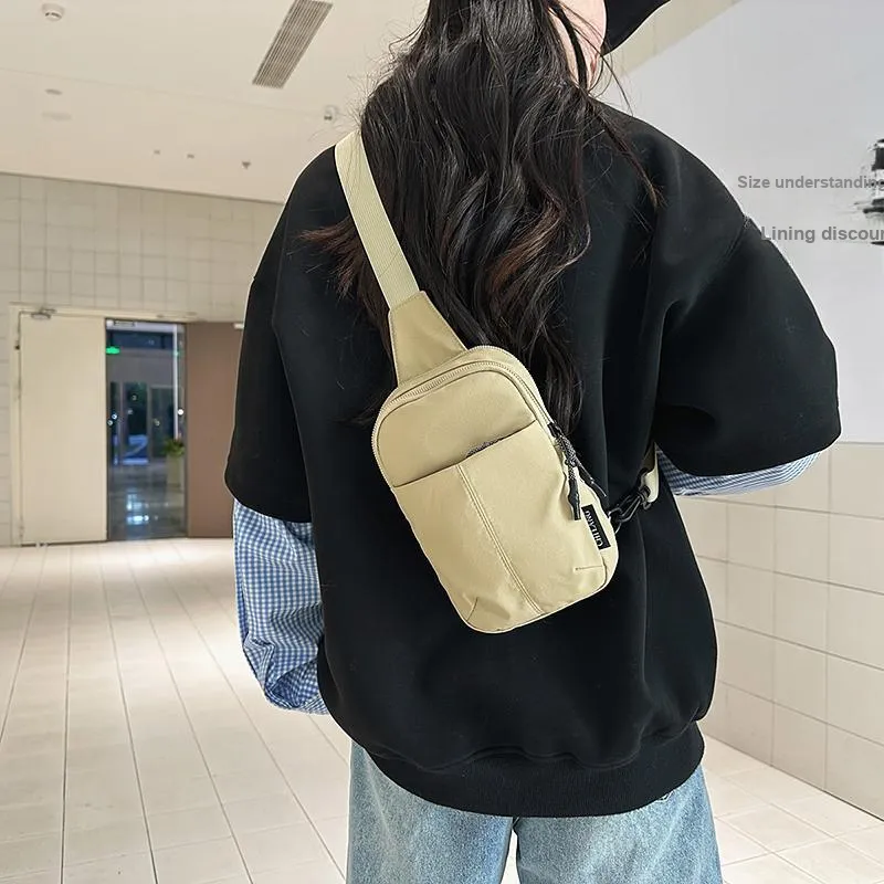 CORE BIRD Nylon Sling Bag Regular Unisex Black/Gray/Khaki/Purple/Light Purple/Green-13