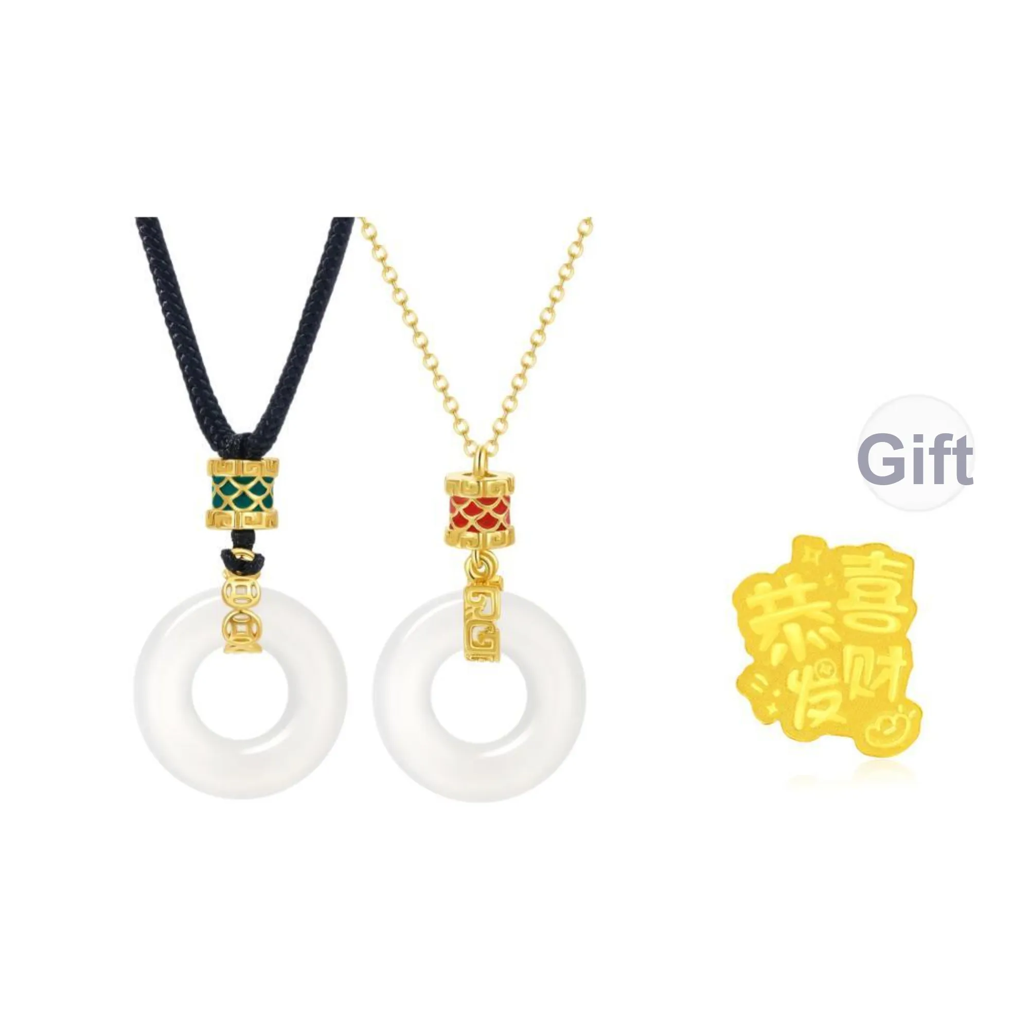 Lao Feng Xiang Chalcedony Jade Necklaces Unisex