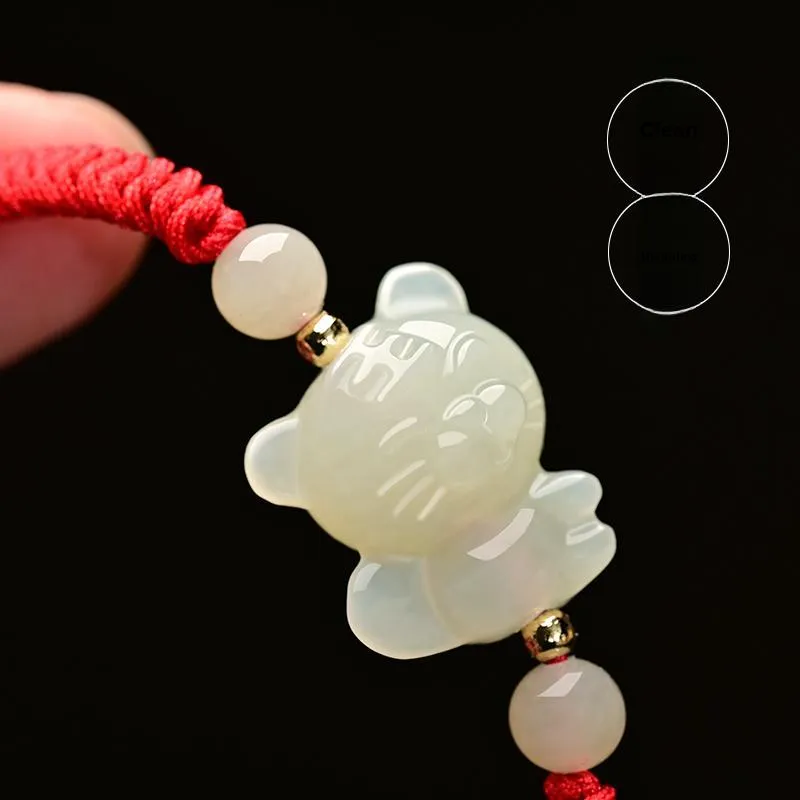 KUNYUYAO Hetian Jade Bracelets Pale Greenish White Jade Unisex-10