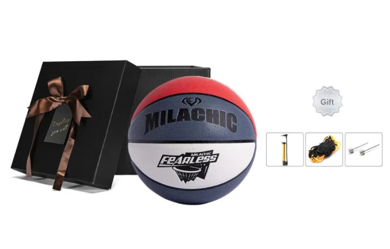 MILACHIC PU Basketball White Blue Red Size 7/Size 6 Ball Training-7