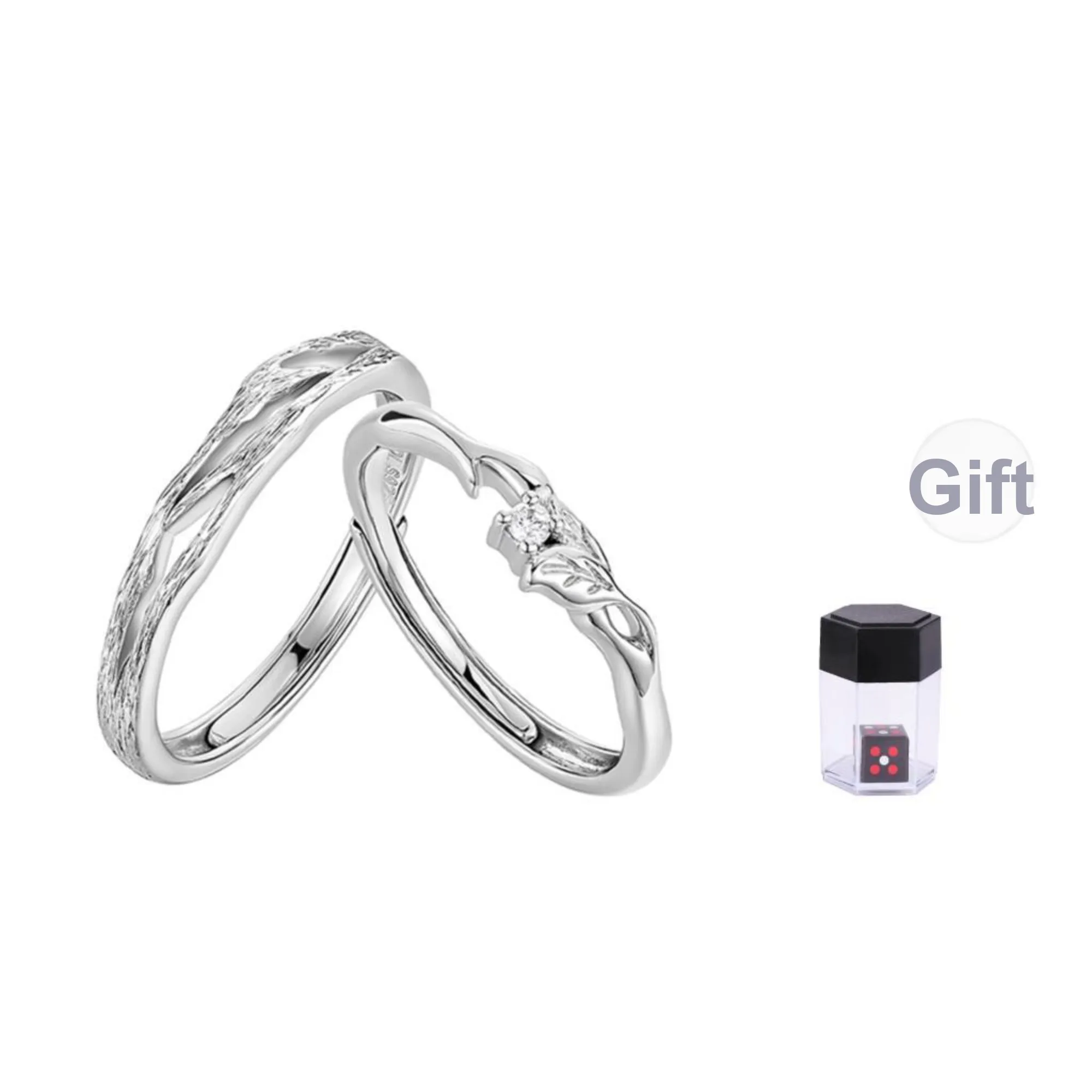 KADER S999 Fine Silver Rings Unisex Silver white Gift Box