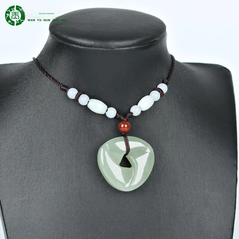 WANYUHUN Hetian Jade Pendants Green Jade Unisex-5