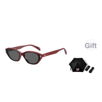 MUJOSH Plate Frame Cat Eye Spring Travel UV Protection Sunglasses Unisex Ancora Red