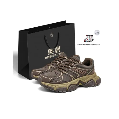 AOKANG Амортизаторы Shock Slip-resistant Abrasion-resistant Низкий топ Толстая подошва Кроссовки Мужская Сумка для покупок