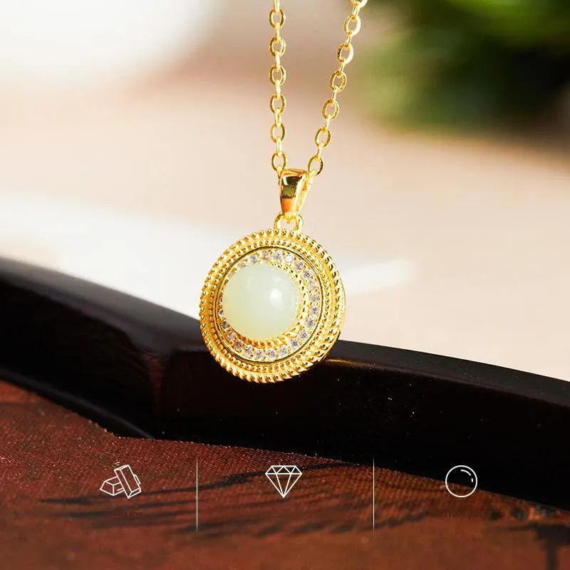 Royal Heaven's Choice Hetian Jade Necklaces Pale Greenish White Jade Unisex-1