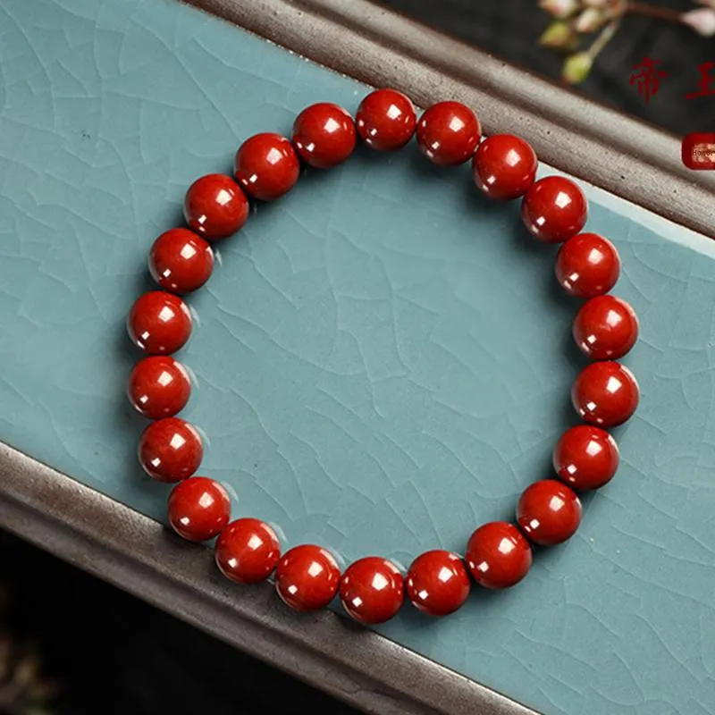 Kowloonko Reconstructed Cinnabar Jade Bracelets Unisex-4