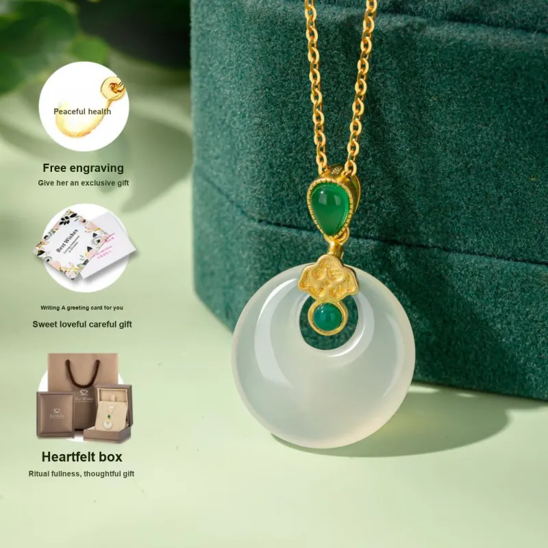 Encounter Gift Natural Chalcedony Necklaces Women's-4