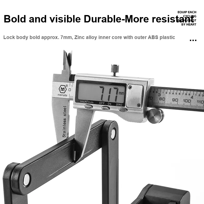 WEST BIKING Bicycle Locks Anti Rust Adjustable Folding Lock-4